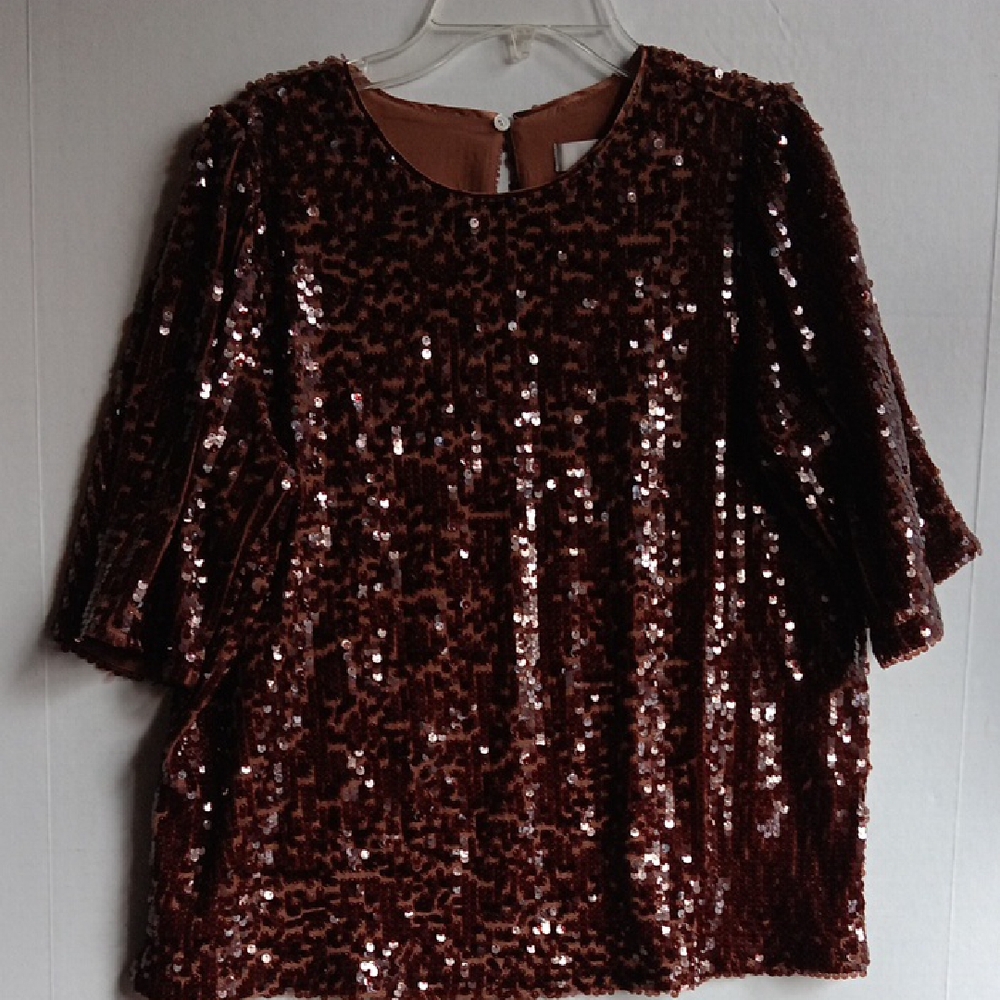 GORGEOUS BROWN SEQUIN TOP